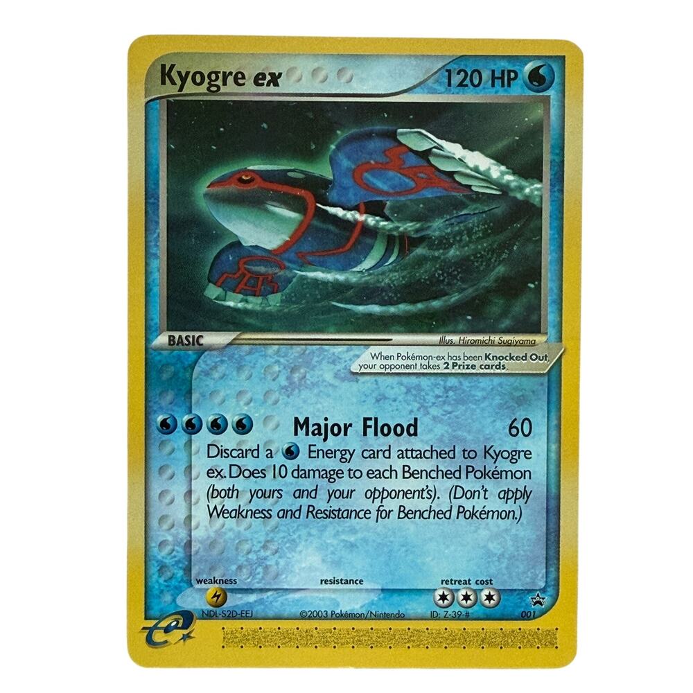 Pokémon TCG Kyogre ex 001 Nintendo 2003 Power Magazine Black Star Promo Card LP